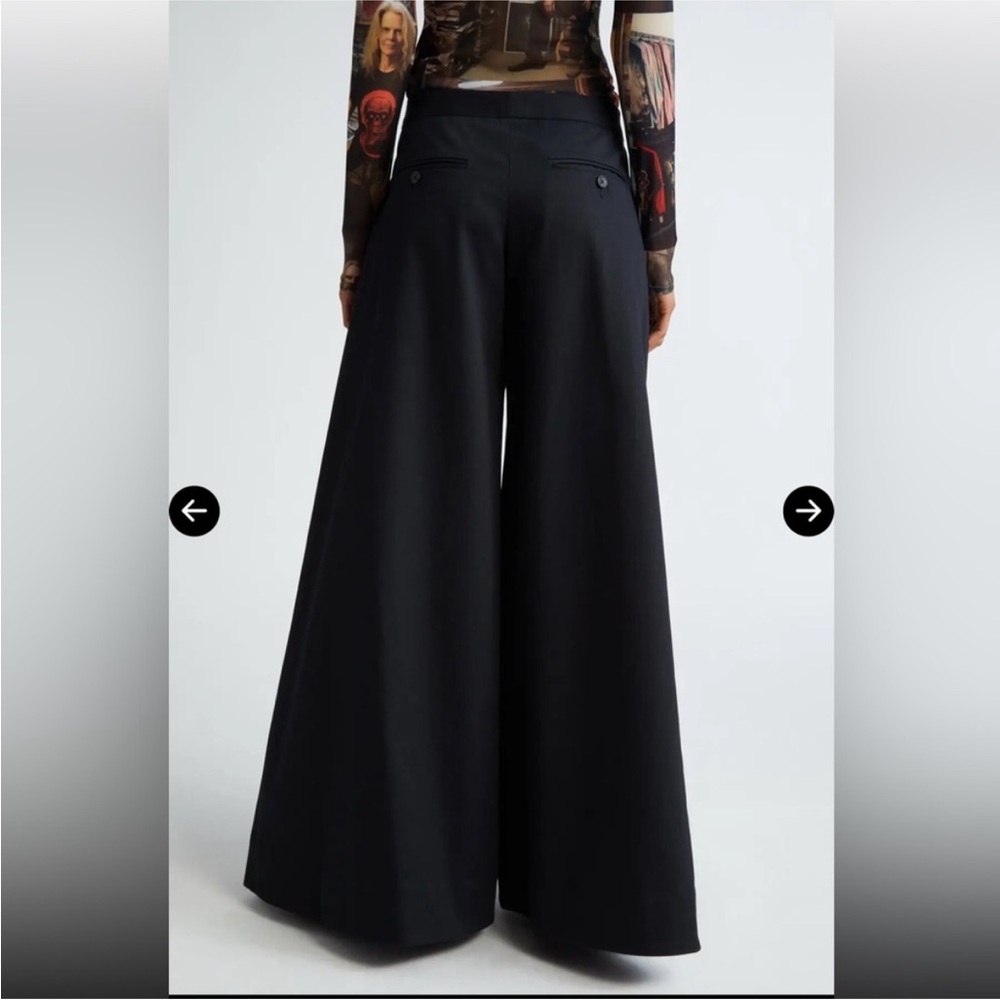 Puppets and Puppets Sz 8 Rave Wide Leg Premium Cotton Chino Trousers Black - Picture 2 of 16